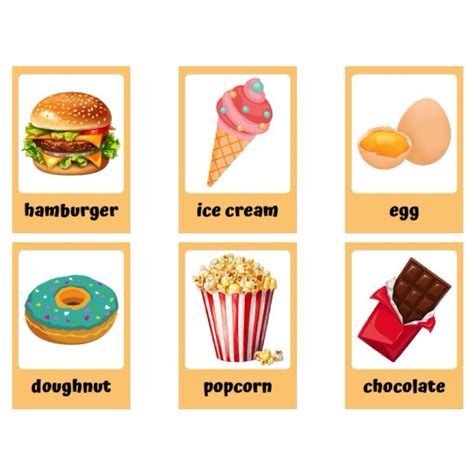 Bộ 18 thẻ học ép plastic chủ đề đồ ăn flashcard Food size A5 giáo cụ