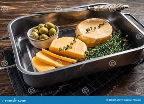 Halloumi And Sliced Vegetables On Cedar Plank Stock Image