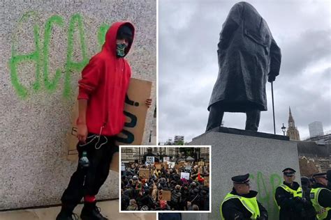 Winston Churchill Statue Vandalised On D Day Anniversary As Black Lives