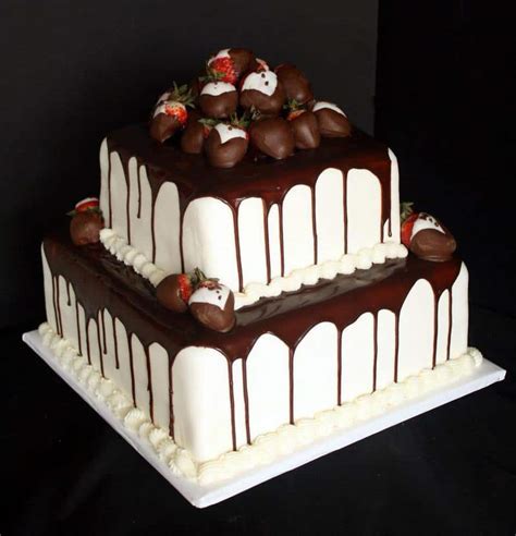 Red Velvet Grooms Cake With Ganache And Strawberries