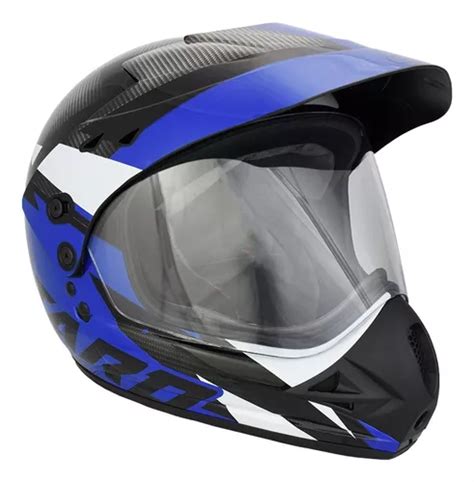 Capacete Para Moto Ebf Super Motard Gravity Azul Cor Preto Azul Tamanho