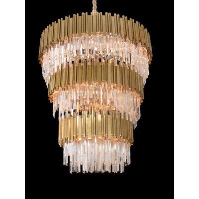 Everly Quinn Shrout 24 Light Unique Statement Tiered Chandelier W