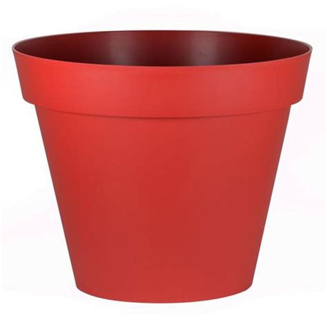 EDA Plastiques Pot Rond Toscane XXL 100x79 5cm 356L Rouge Rubis