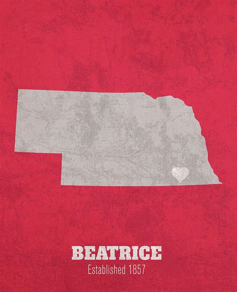 Beatrice Nebraska City Map Founded 1857 University Of Nebraska Color