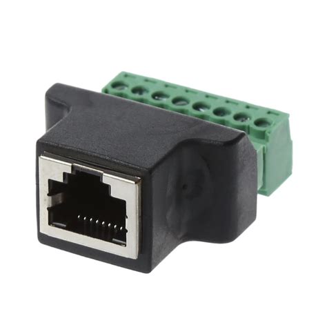 Ethernet Rj45 Female To 8 Pin Screw Terminal Connector Adapter For Cctv Digital Dvr Networking