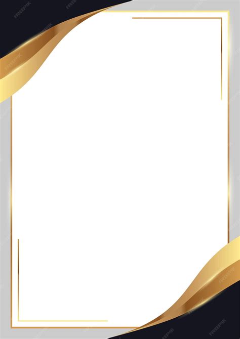 Premium Vector Abstract Vector Black And Gold Frame Template With