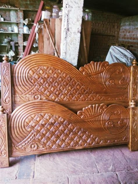 Teak Wood Carved Double Bed With Storage At Rs 45000 In Budhni ID