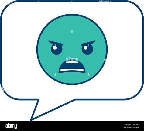 Sprechblase angry smiley face vector Abbildung Blau und Grün design