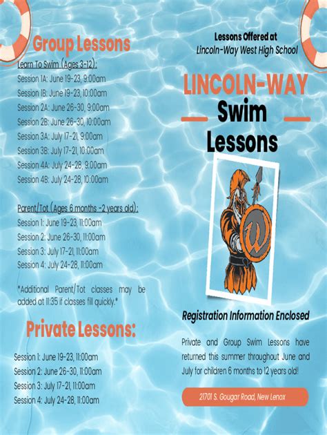 Fillable Online Swim Lesson Registration Form Spring Group Session