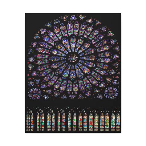 Canvas Notre Dame Rose Window, Catholic Church Art, Stained Glass Rose ...