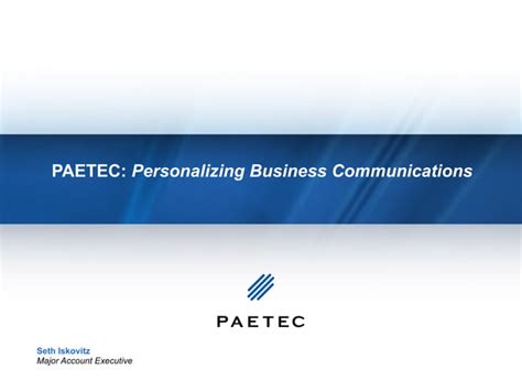 Paetec Presentation Ppt