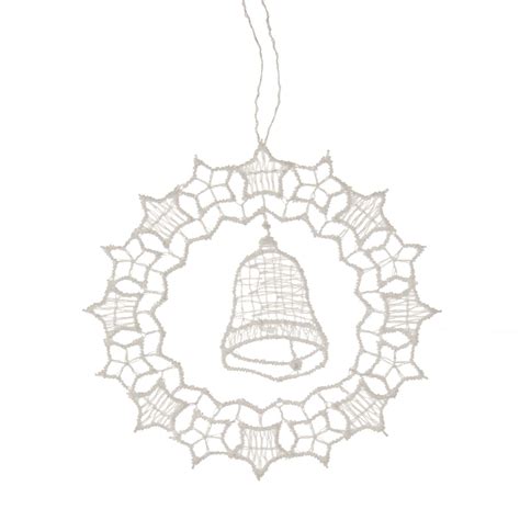 Lace Ornament Ball With Bell Dregeno Seiffener Originale