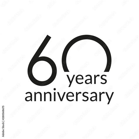 60 years anniversary celebrating icon or logo. Birthday, greeting card ...