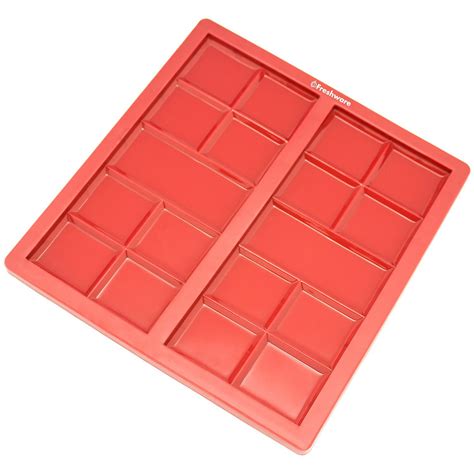 Freshware Cb 810rd 2 Cavity Silicone Mold For Making Break Apart Chocolate Bars Protein And