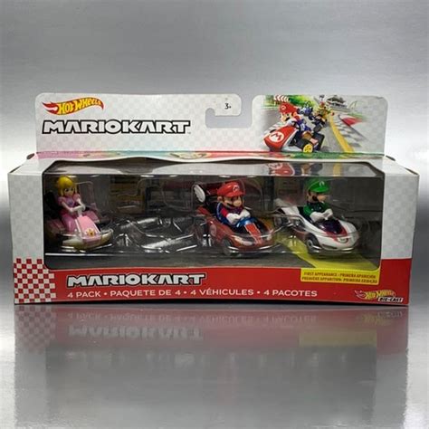 Hot Wheels Mario Kart MARIO LUIGI PRINCESS PEACH From 4 Pack B No