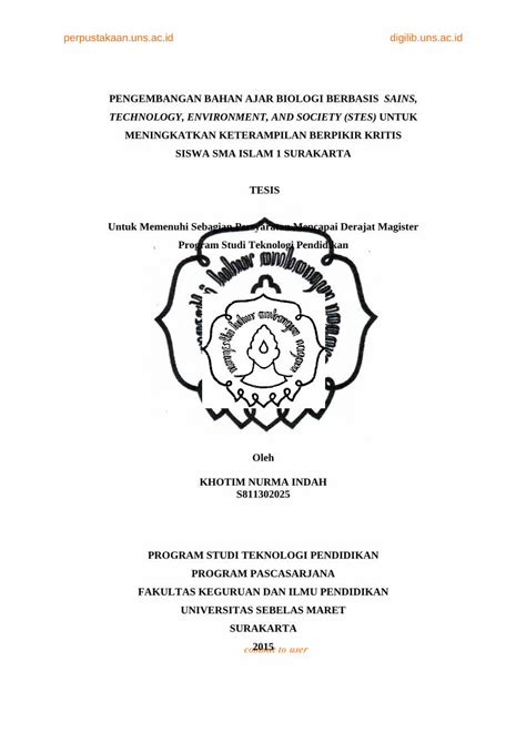 PDF PENGEMBANGAN BAHAN AJAR BIOLOGI BERBASIS SAINS Pengembangan