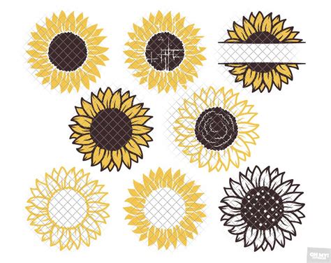 Sunflower Svg Bundle Monogram Quotes In Svg Dxf Eps Png Ohmycuttables