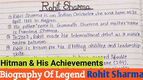 Rohit Sharma Biography Essay Lines On Rohit Sharma Life Of Rohit