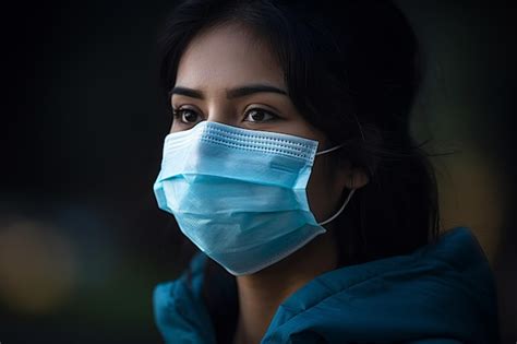 Premium Ai Image A Woman Wearing A Surgical Mask