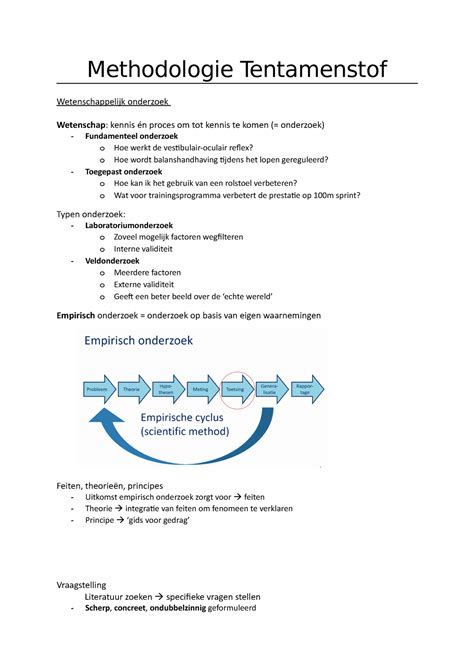 Methodologie Tentamenstof Methodologie Tentamenstof Wetenschappelijk