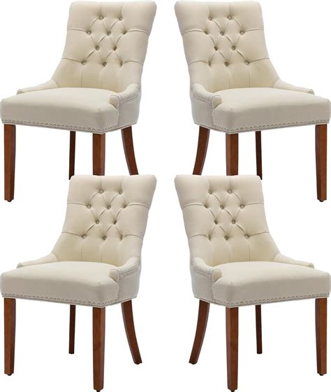 Amazon.com - UDAX Upholstered Dining Chairs with Arms, Set of 4, Dining ...