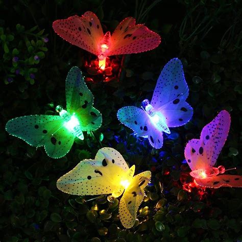 Lvyleaf Led Cha Ne Solaire Lumi Re Multi Couleur Papillon Solaire