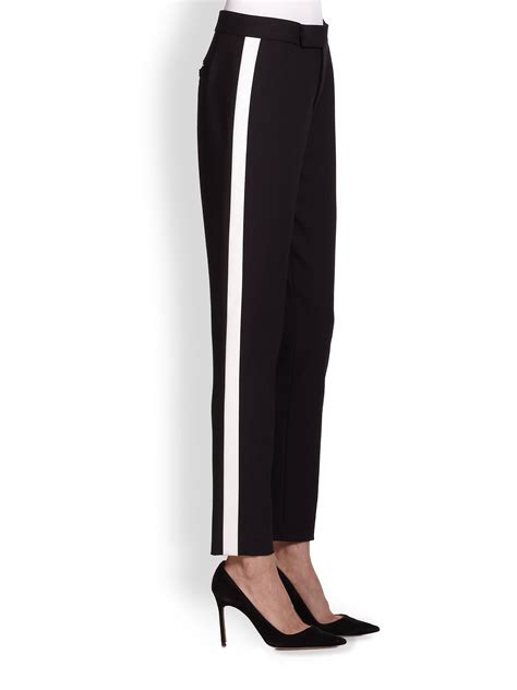 Lyst Ralph Lauren Black Label Diane Side Stripe Pants In Black
