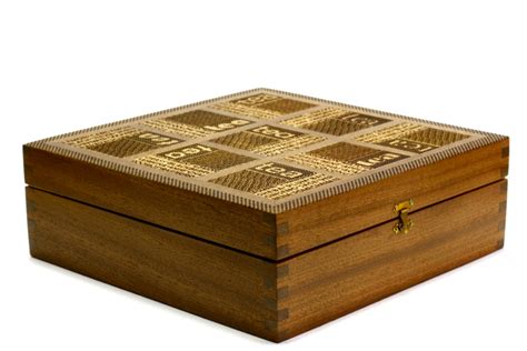 Etched Wood Tea Box Solid Wood Tea Box Designer Tea Box Etz Ron