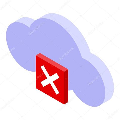 Icono De Error De Autenticaci N De Datos En La Nube Estilo Isom Trico