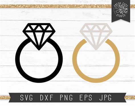 Gold Diamond Ring Svg Cutting Cut File For Cricut Silhouette Etsy