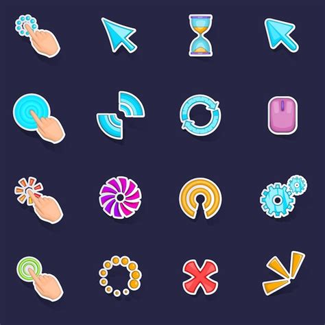 Premium Vector Click Cursors Icons Set Vector Sticker