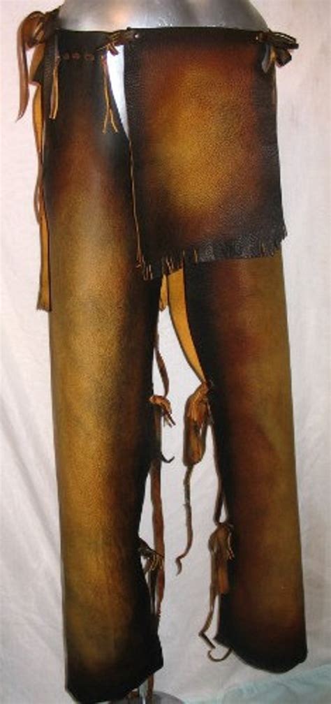 Native American Style Leather Breech Cloth Leggings Chaps Etsy