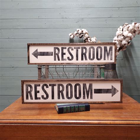 Restrooms Signs, Restroom Signs, Arrow Sign, Directional Sign, Custom ...