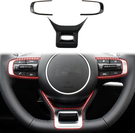 Carbon Fiber Style Interior Steering Wheel Cover Trim For Kia K