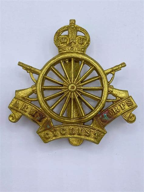 Ww1 Ww2 British Army Cyclists Corps Brass Slider Cap Badge In Misc Other Badges