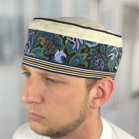 Kufi Hat Mens Muslim Skull Cap For Men Ethnic Taqiyah Hat With Etsy