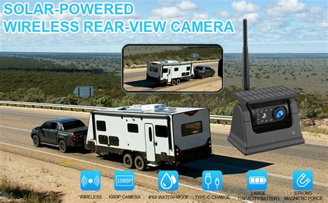 Obest Wireless Reversing Camera Solar Wifi Backup Camera With Built In