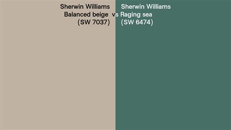 Sherwin Williams Balanced Beige Vs Raging Sea Side By Side Comparison