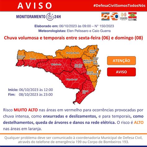 Defesa Civil Emite Novo Alerta Para Chuva Intensa Neste Fim De Semana