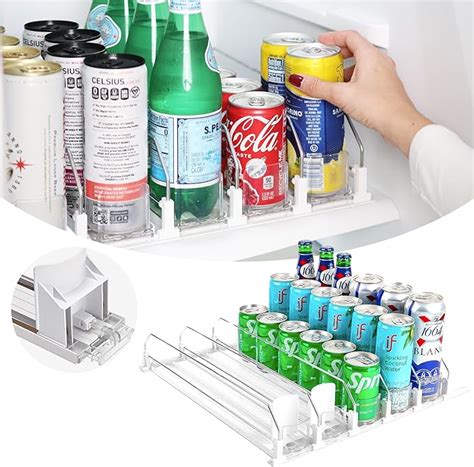 Amazon Drink Organizer For Fridge White Automatic Pusher Glide