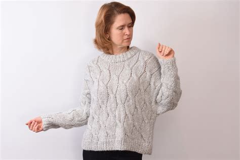 Alpaka Sweater Fluffy Cable Knit Sweater Soft Cozy Sweater Etsy