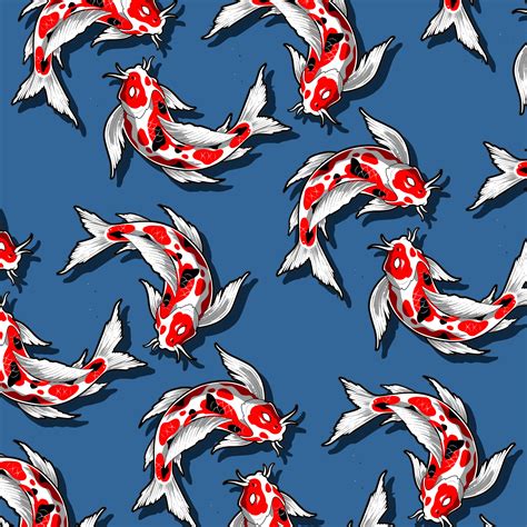 blue background koi fish pattern 10839173 Vector Art at Vecteezy