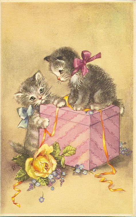 Vintage Cat Postcard 007 | Cat art illustration, Cats illustration ...