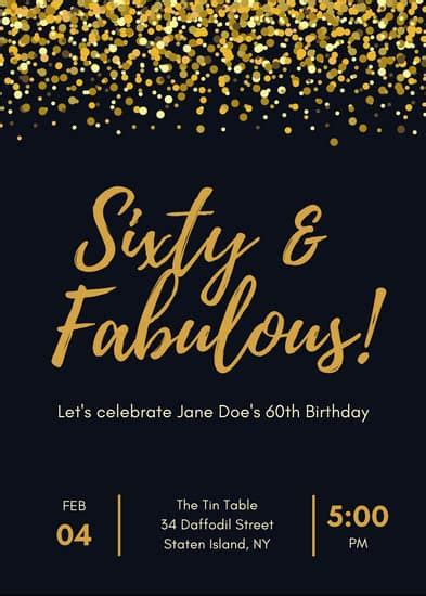 Customize 359 60th Birthday Invitation Templates Online Canva