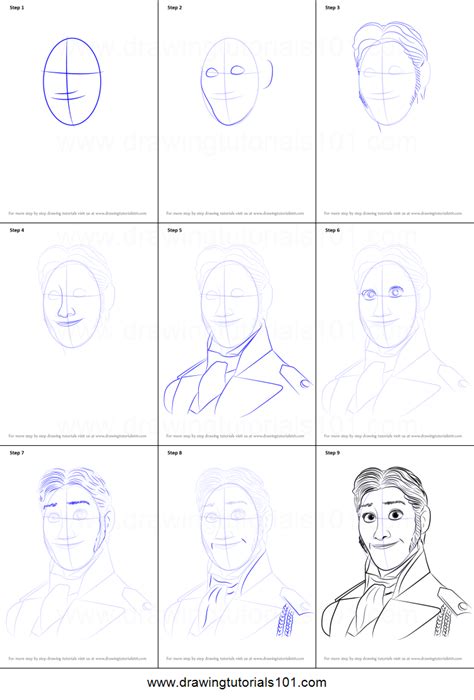 How To Draw Prince Hans From Frozen Printable Drawing Sheet By