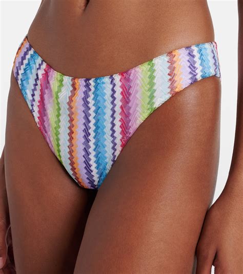 Zigzag One Shoulder Bikini In Multicoloured Missoni Mytheresa