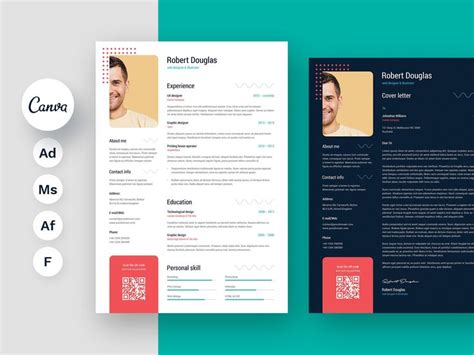 Resume And Cover Letter Canva Template Resume MS Word Figma Template