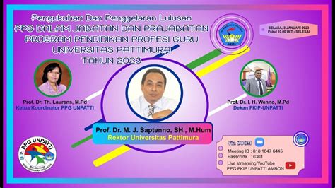 Pengukuhan Dan Penggelaran Lulusan Yudisium Ppg Universitas