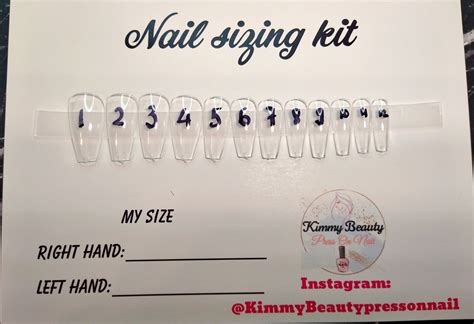 Press On Nail Sizing Kit With Multiple Shapes And Lengths Etsy