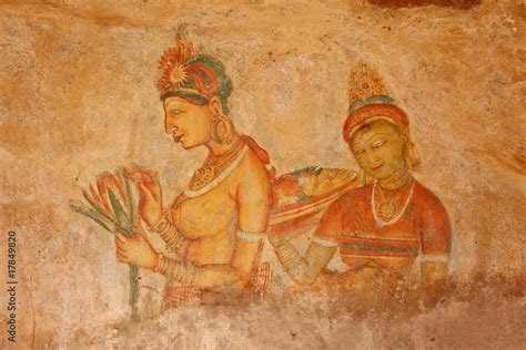 Sigiriya frescoes Stock Photo | Adobe Stock